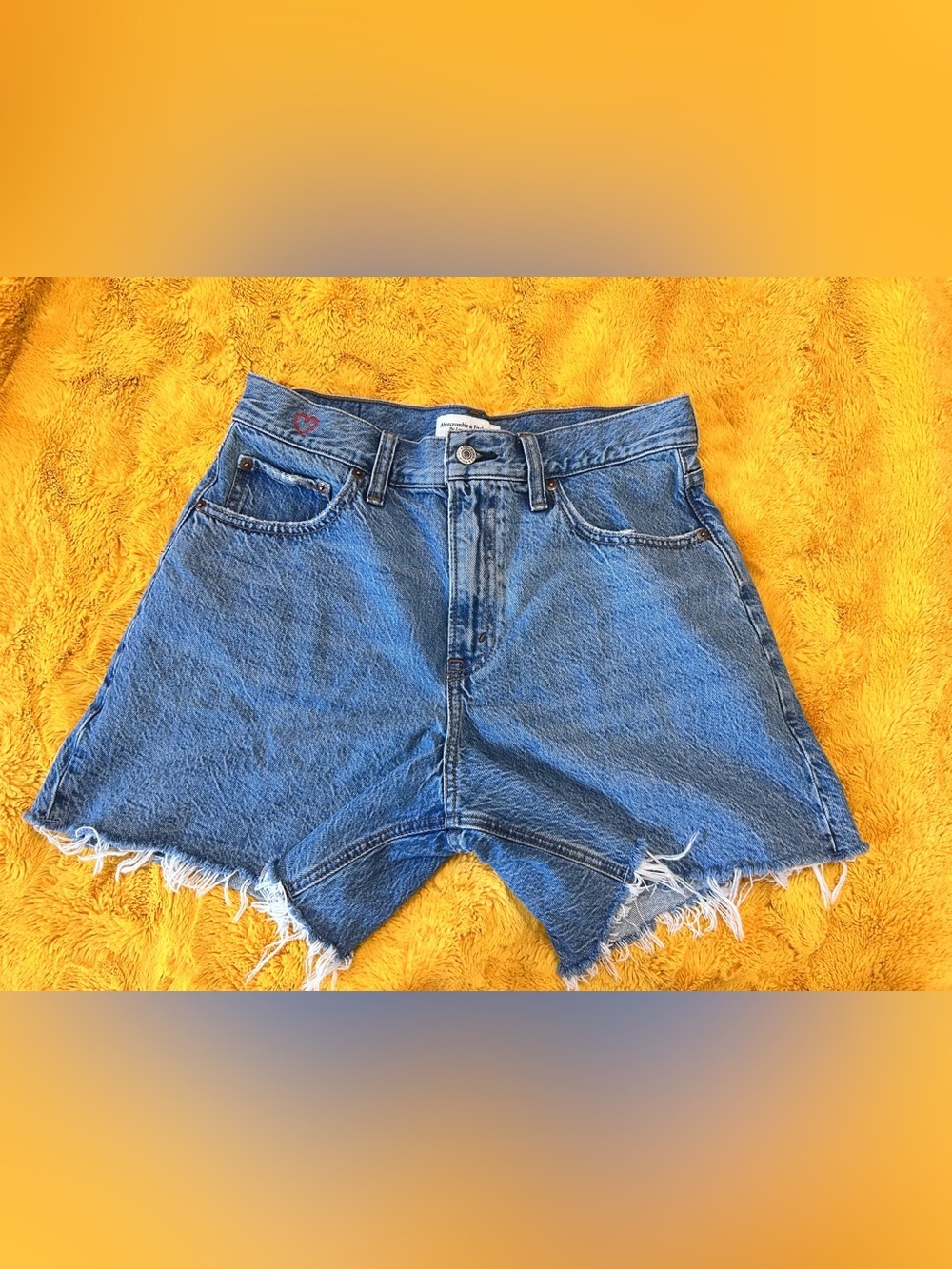 Abercrombie & Fitch Medium Blue High-Rise Denim Shorts EUC Size 28